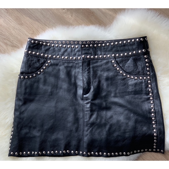 Steve Madden Dresses & Skirts - RARE Steve Madden • Leather Studded Mini Skirt